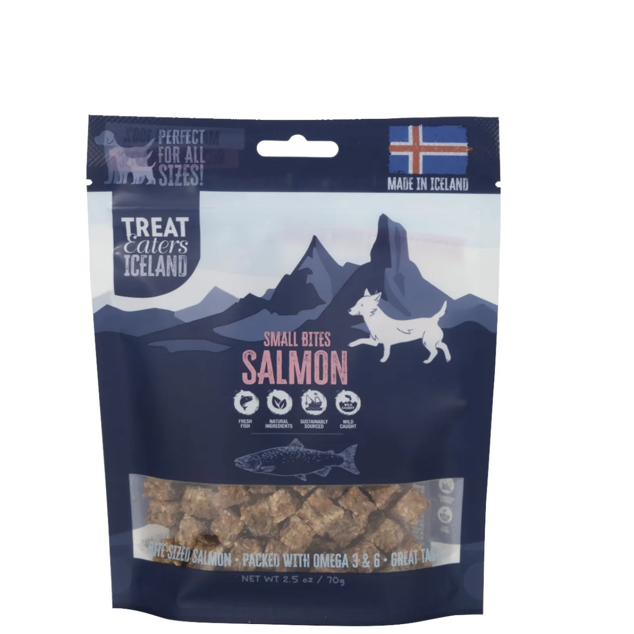 Treateaters Iceland laksebidder til hund 70 g